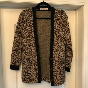 H&M leopard studded cardigan